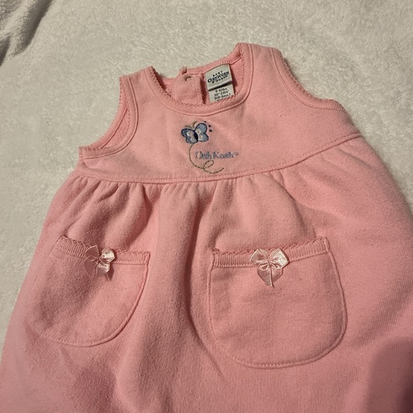 Vintage Oshkosh Bgosh Baby Girls Pink Fleece Sleeveless Jumpsuit‎ Romper 0-3 Mos - Picture 6 of 7